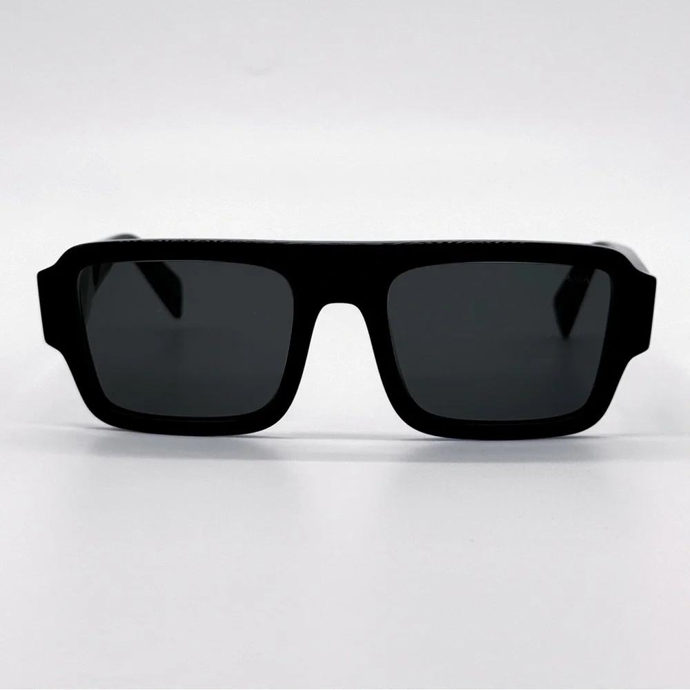 NEW PRADA SPR A05 16K08Z SQUARE BLACK PRA05S 16K08Z UNISEX PRADA SUNGLASSES - Picture 5 of 13